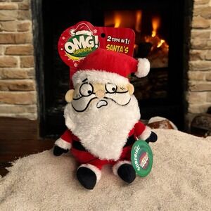 OMG! Surprise Holiday SANTA'S BFF 2 in 1 Hidden Dog Toy Plush Chew Christmas NWT